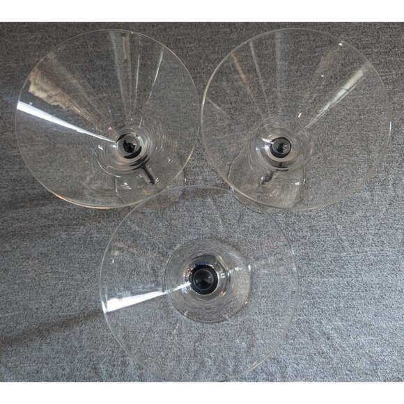 Orrefors "Intermezzo" Black Martini Glasses, Set of 3 - Picture 2 of 9